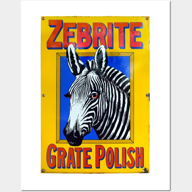 Zebrite, vintage enamel advertising Wall Art by JonDelorme